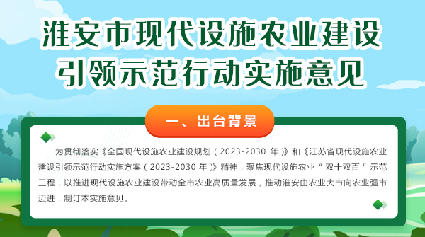 一圖讀懂《淮安市現(xiàn)代設施農(nóng)業(yè)建設引領示范行動實施意見》政...